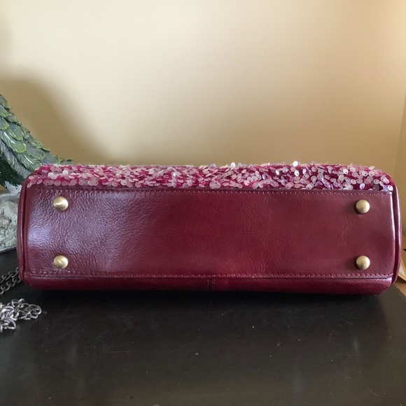 Patricia Nash Gisele Leather Frame Shoulder Bag Burgundy OS - Picture 5 of 16